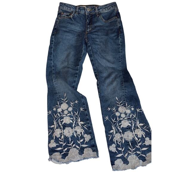 ANTHROPOLOGIE PILCRO jeans Hi Rise Flare embroidered - Picture 4 of 8
